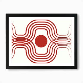 Red And White Swirls Art Print