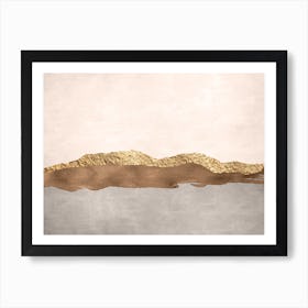 Abstract Brown And Gold Art Print