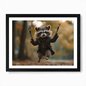 racoon coming in hot Art Print