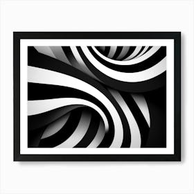 Illusion Abstract Black And White 6 Art Print