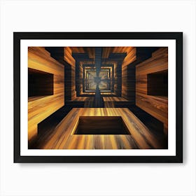 3d Rendering Of A Futuristic Maze Painting Art Print