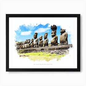 Ahu Tongariki, Rapa Nui (Easter Island), Chile Art Print