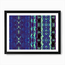 Blue Aztec Pattern Art Print