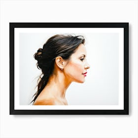 Side Profile Of Beautiful Woman Oil Painting 20 Art Print