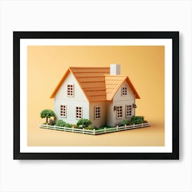 House On A Yellow Background 1 Art Print