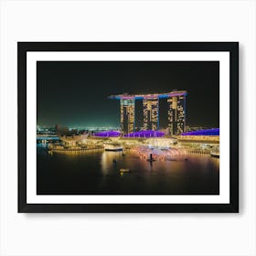 Singapore Marina Bay Sands At Night Art Print