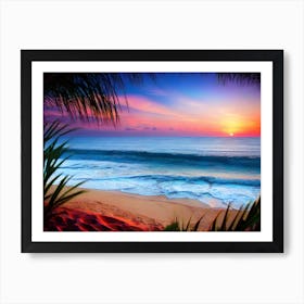 Sunset On The Beach 627 Art Print