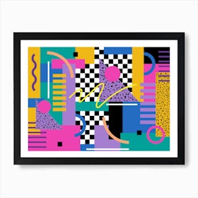 Memphis Pattern 80s Retro Vaporwave 90s Art Art Print