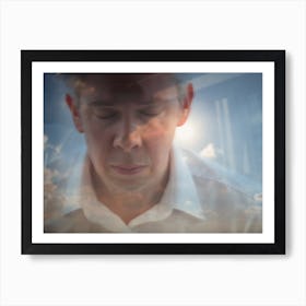 Reflection Of A Tired Businessman Art Print