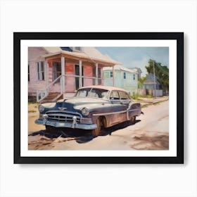 Old Car On The Street 1 Art Print