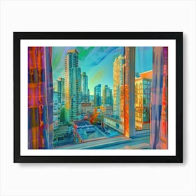 Vancouver From The Window View Painting 2 Art Print