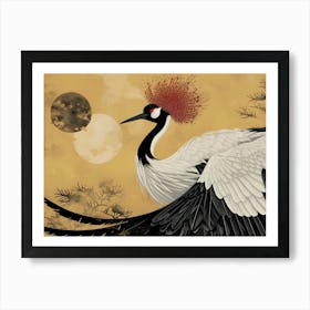 Japanese Red Crowned Crane Art Print