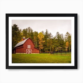 Farmhouse Red Barn Art Print