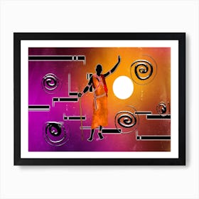 Tribal African Art Illustration In Painting Style 010 Art Print