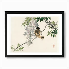 Sparrow On A Branch, Kōno Bairei Art Print