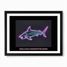 Neon Pink Purple Smallscale Cookiecutter Shark Poster 1 Art Print