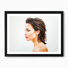 Side Profile Of Beautiful Woman Oil Painting 33 Art Print