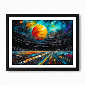 Abstract Painting Vibrant Colors Landscape Art Print