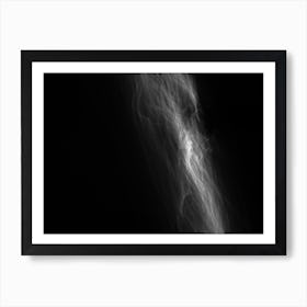 Glowing Abstract Curved Black And White Lines 7 Art Print