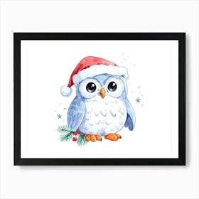 Christmas Owl 10 Art Print