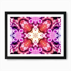 Watercolor Abstraction Pink Fractal Art Print