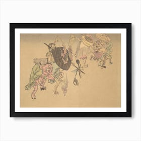 Night Parade of A Hundred Demons Kawanabe Kyosai Vintage Japanese Woodblock Print Yokai 15 Art Print