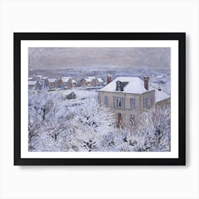 Vintage Winter Village Painting Art Print