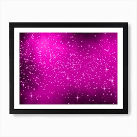 Hot Magenta Shining Star Background Art Print