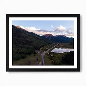 Aerial View Of A Mountain Road In Colorado Art Print