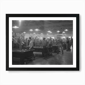 Construction Workers Playing Pool In Company Commissary, Shasta Dam Art Print