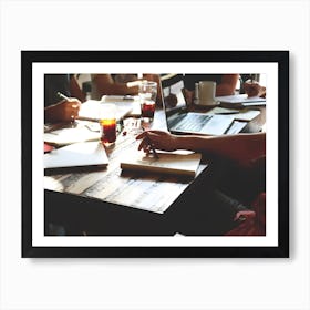 Group Of People At A Table Art Print