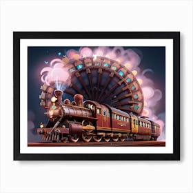 A Steampunk Steamtrain 2 Art Print