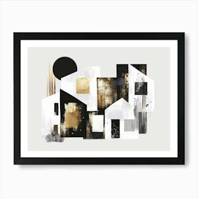 House In Black And White Art Print