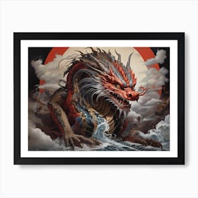 Dragon In The Ocean Art Print