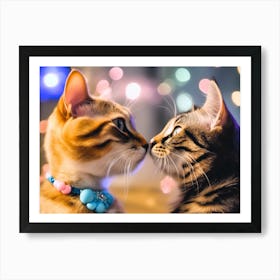 Two Cats Kissing Art Print