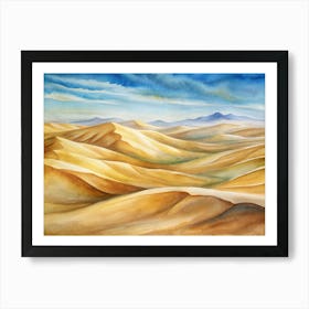 A Representation Of Sand Dunes Creating Natural Wa Art Print