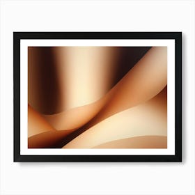 Abstract Digital Illustration Featuring A Gradient Background With Overlapping, Soft, Golden Brown Shapes Art Print