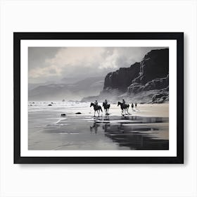 A Horse Oil Painting In Cannon Beach Oregon, Usa, Landscape 2 Art Print