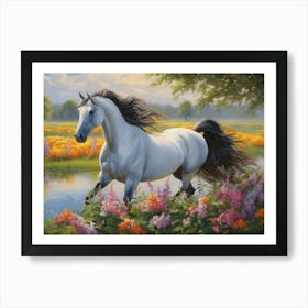Horse In The Field Art Print