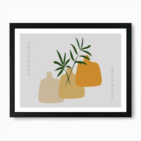 Three Vases With Plants Art Print