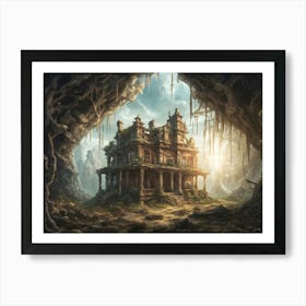 Treasure Castle in the middle of magical forest Art Print
