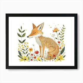 Little Floral Coyote 3 Art Print