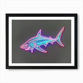 Neon Red Mako Shark 5 Art Print