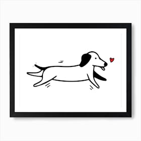 Dachshund Cute Dog Illustration 1 Art Print