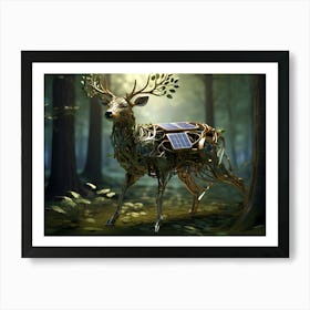 Solar Powered Deer Paintings Art Print Art Print