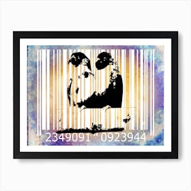 Funny Barcode Animals Art Illustration In Painting Style 056 Art Print