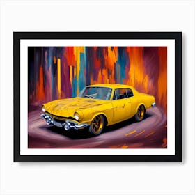 Yellow Car Painting 1 Art Print