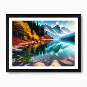 Mountain Lake In Autumn 7 Art Print