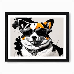 Corgi In Sunglasses 28 Art Print