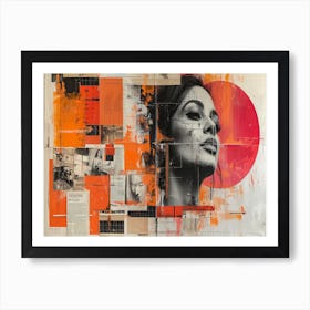 Analog Fusion: A Tapestry of Mixed Media Masterpieces Sunshine' Art Print
